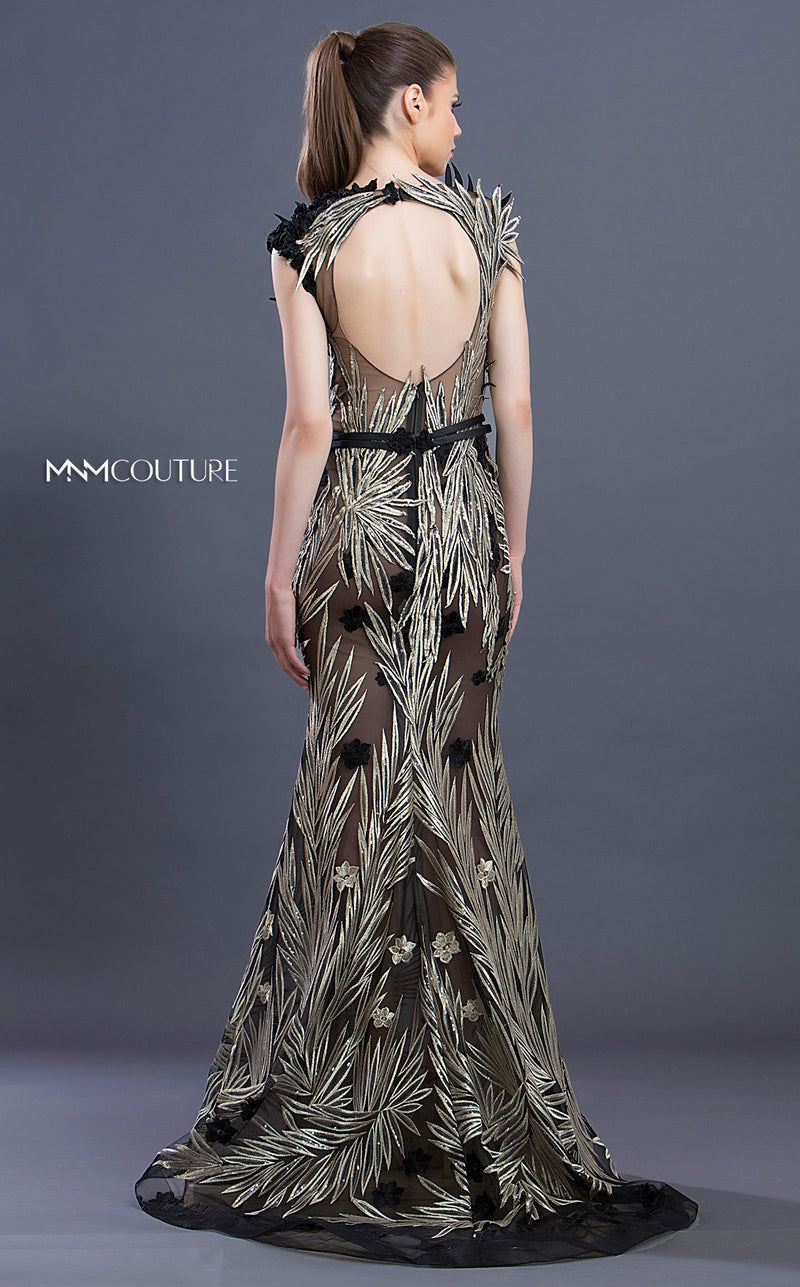 MNM Couture K6342 Appliqué Trumpet Dress - CYC Boutique