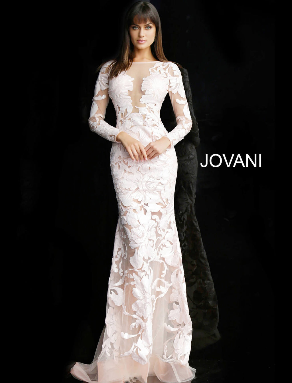 JOVANI 60285 Sequin Embellished Long Sleeve Evening Dress - CYC Boutique