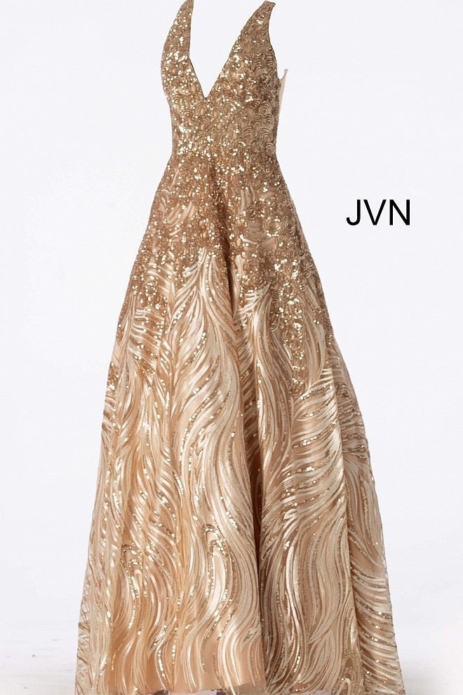 JOVANI JVN60641 Embellished V Neck Ballgown - CYC Boutique