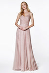 Cinderella Divine CJ269 Metallic A-Line Evening Dress - CYC Boutique