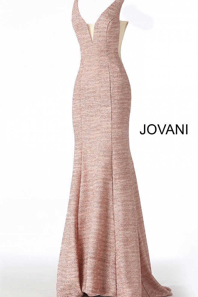 JOVANI 45812 Fitted Jersey Plunging Neckline Dress - CYC Boutique