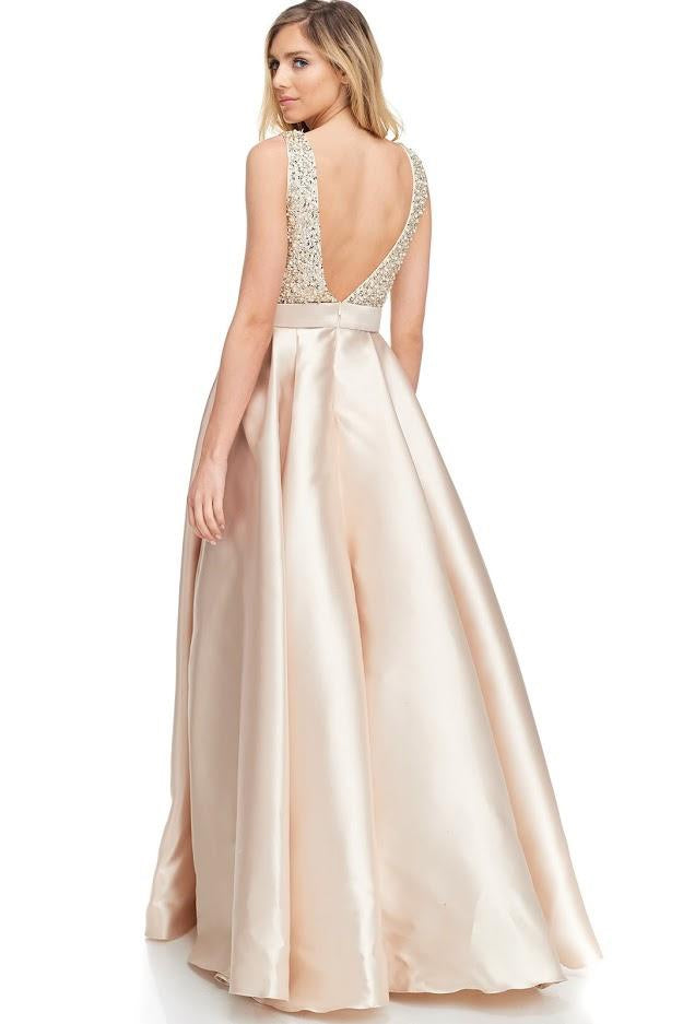 Crystal Embellished Bodice Mikado Gown - CYC Boutique