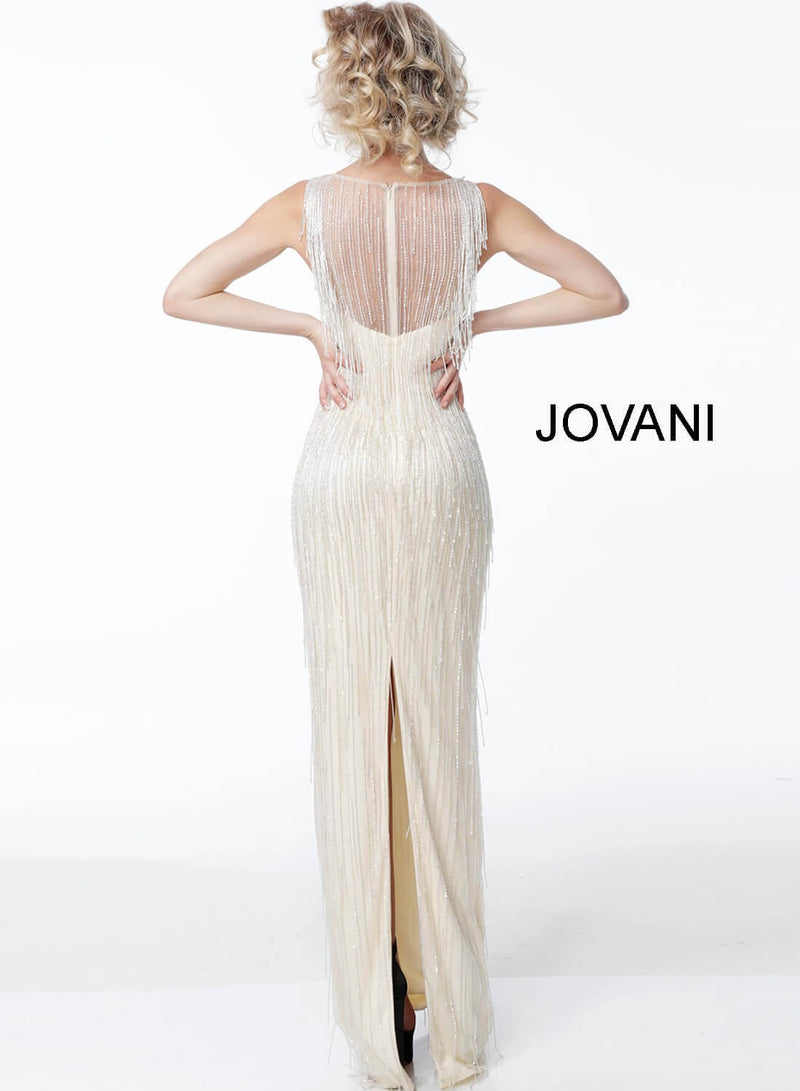 JOVANI 62678 Sleeveless Fringe Evening Dress - CYC Boutique