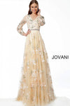 JOVANI 65637 Embroidered Long Sleeve Maxi Dress - CYC Boutique