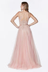 Cinderella Divine CJ501 Beaded Bodice A-Line Evening Dress - CYC Boutique