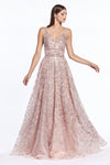 Cinderella Divine CR840 Floral Print A-Line Evening Dress - CYC Boutique