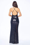 Sequin Deep V-Neck Evening Dress - CYC Boutique
