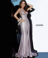 JOVANI 67963 High Slit Metallic Evening Dress - CYC Boutique