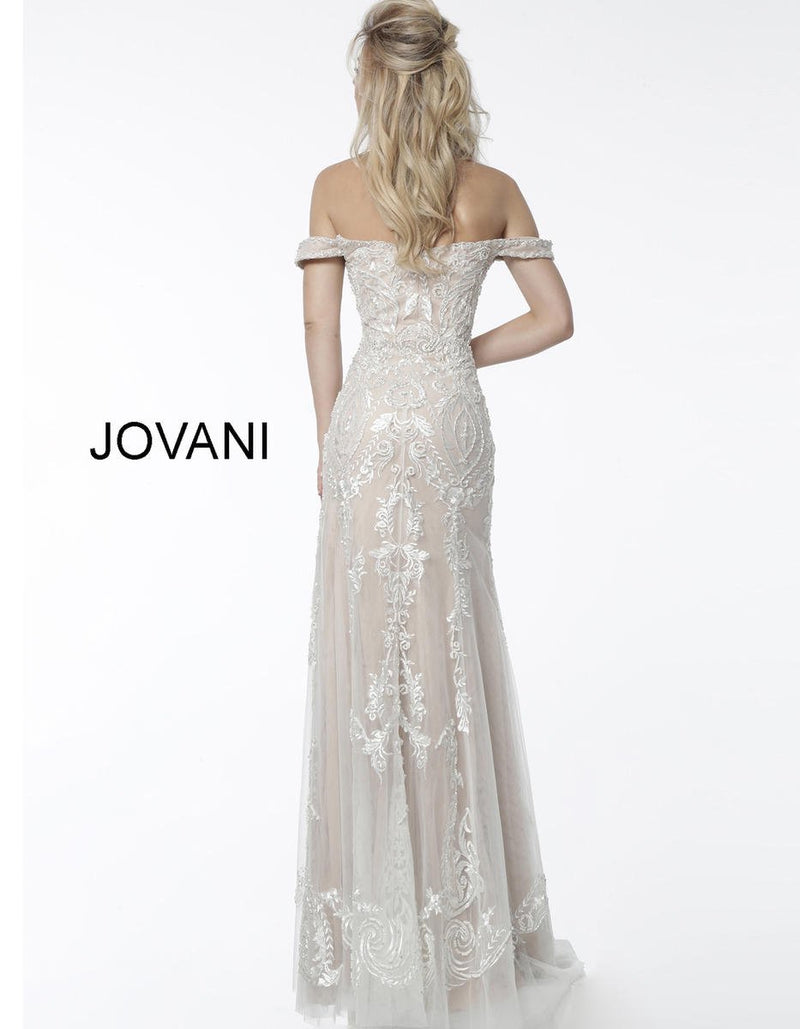JOVANI 60863 Off the Shoulder Plunging Neck Evening Dress - CYC Boutique