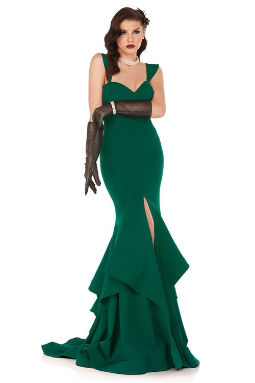 MNM Couture N0020 Tiered Ruffles Mermaid Gown - CYC Boutique