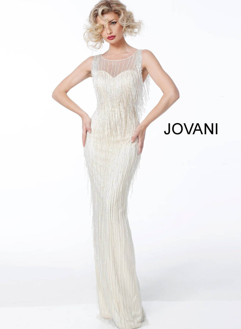 JOVANI 62678 Sleeveless Fringe Evening Dress - CYC Boutique