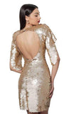 JOVANI 64601 Gold Paillette Cocktail Dress - CYC Boutique