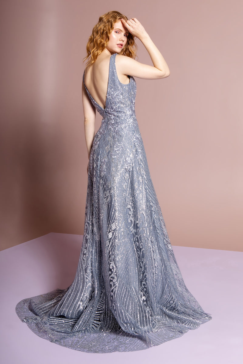 GLS by Gloria GL2698 Embellished Illusion Neckline Evening Dress - CYC Boutique