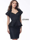 JOVANI 171598 Peplum V-Neck Cocktail Dress - CYC Boutique