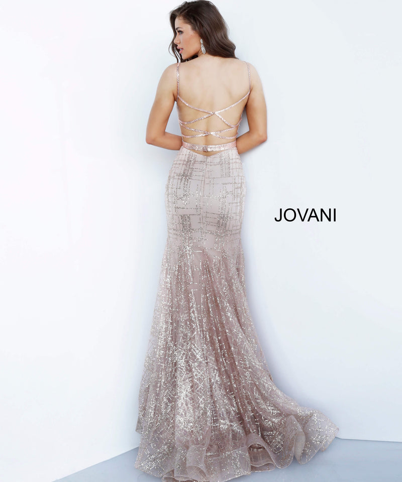 JOVANI 2388 Plunging Neck Evening Dress - CYC Boutique