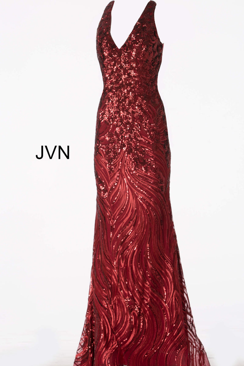 JOVANI JVN66261 Embellished Open Back Evening Dress - CYC Boutique