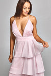 Ruffled Deep V-Neck Dress - CYC Boutique