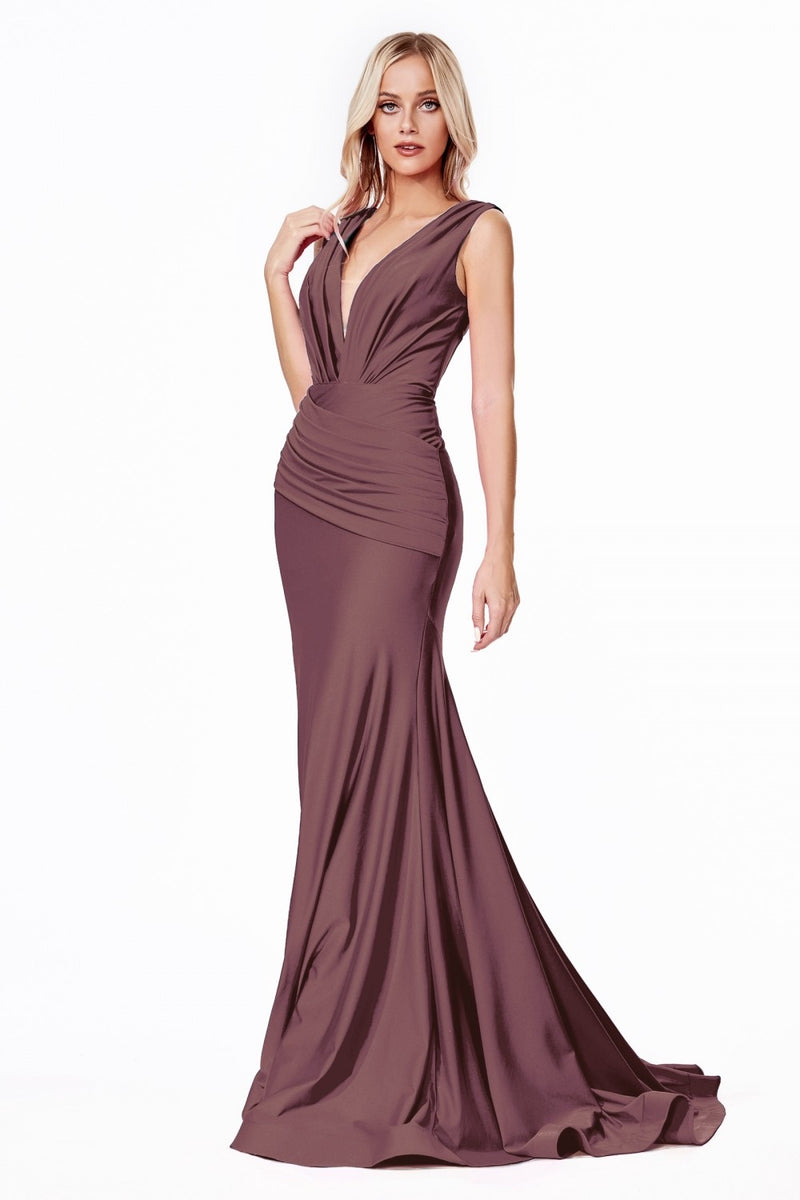 Cinderella Divine CD912 Fitted Jersey Evening Dress