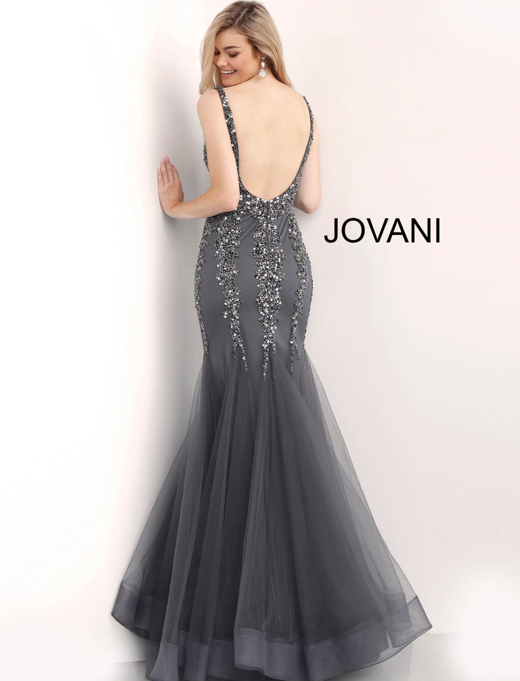 JOVANI 63700 Beaded Mermaid Evening Dress - CYC Boutique