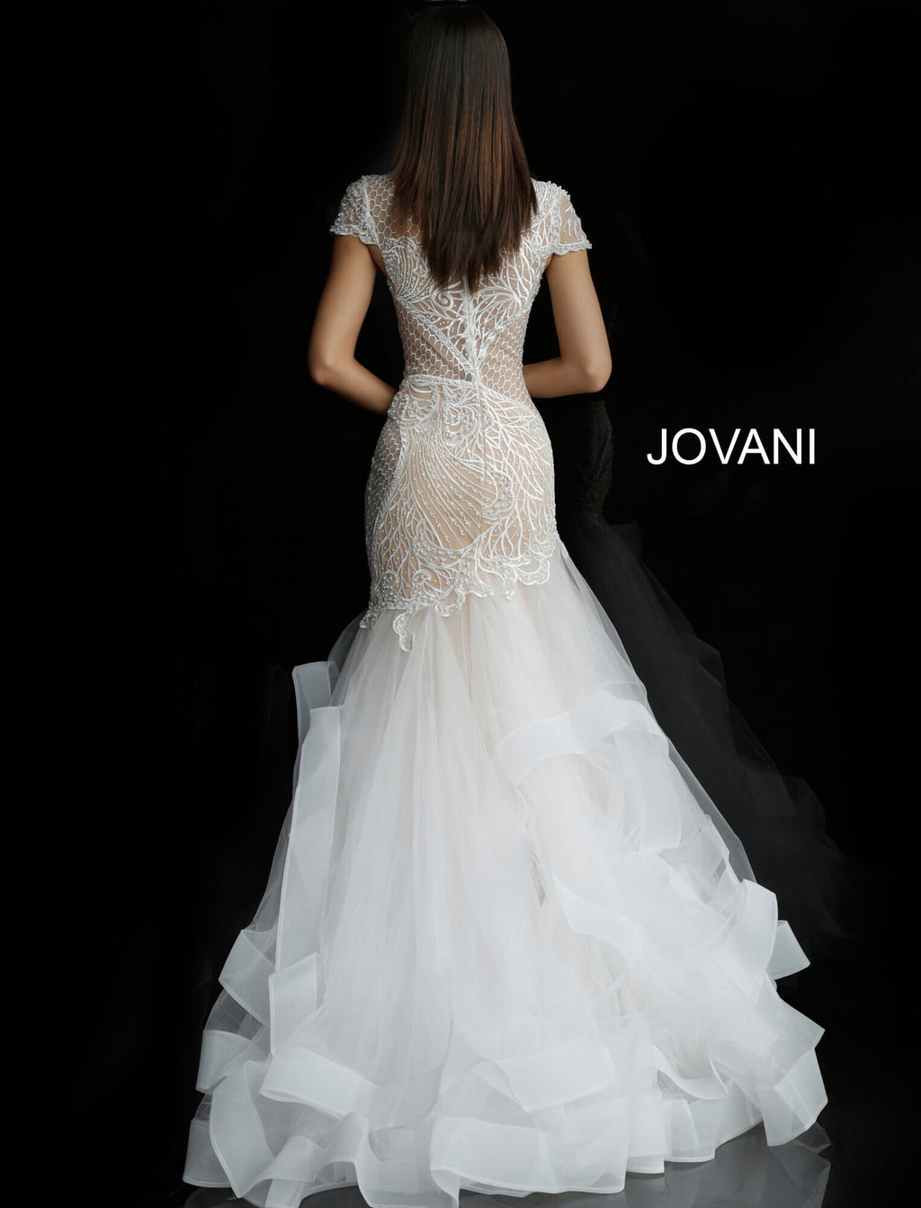 JOVANI 64139 High Neck Embellished Wedding Gown - CYC Boutique