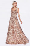 Cinderella Divine CR842 Sequin Print Evening Dress - CYC Boutique