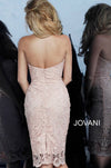 JOVANI 1401 Light Pink Lace Cocktail Dress - CYC Boutique