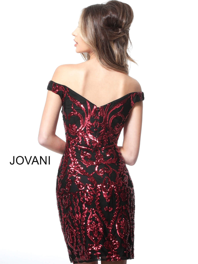 JOVANI 2666 Off the Shoulder Embellished Cocktail Dress - CYC Boutique