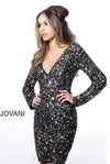 JOVANI 1899 Long Sleeve Sequined Cocktail Dress - CYC Boutique