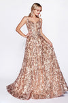 Cinderella Divine CR842 Sequin Print Evening Dress - CYC Boutique