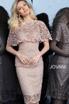 JOVANI 1401 Light Pink Lace Cocktail Dress - CYC Boutique