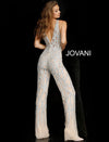 JOVANI 61573 Plunging Neckline Beaded Jumpsuit - CYC Boutique