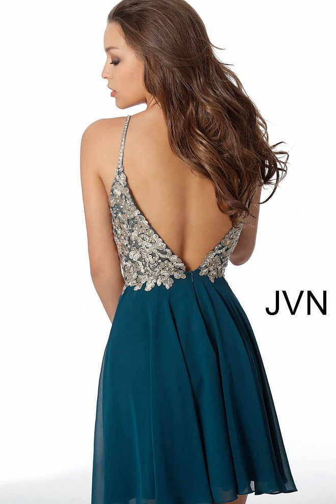 JOVANI JVN62738 Embroidered Bodice Chiffon Party Dress - CYC Boutique