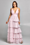 Ruffled Deep V-Neck Dress - CYC Boutique