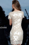 JOVANI 1945 Beige Paillette Embellished Lace Cocktail Dress - CYC Boutique