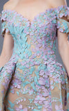 MNM Couture K3637 Floral Appliqué Off-Shoulder Gown - CYC Boutique