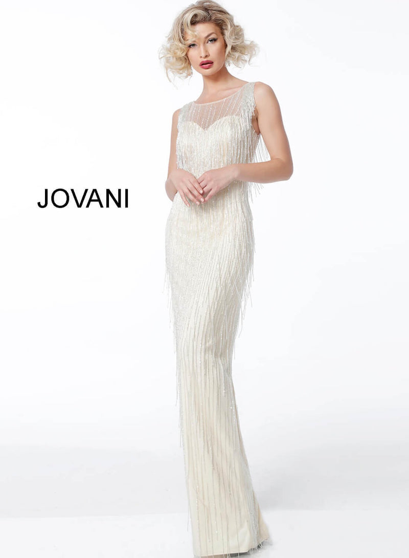 JOVANI 62678 Sleeveless Fringe Evening Dress - CYC Boutique