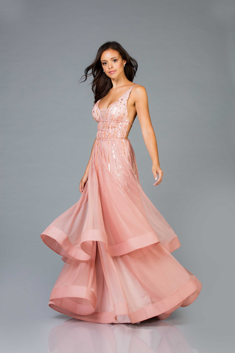 SCALA 48947 Tiered Evening Dress - CYC Boutique