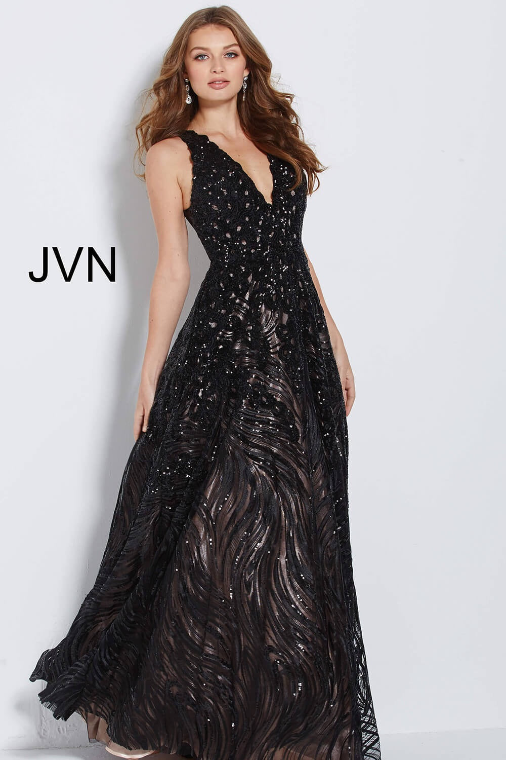 JOVANI JVN60641 Embellished V Neck Ballgown - CYC Boutique