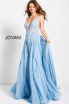 JOVANI 58632 Floral Embroidered Plunging Neckline Dress - CYC Boutique