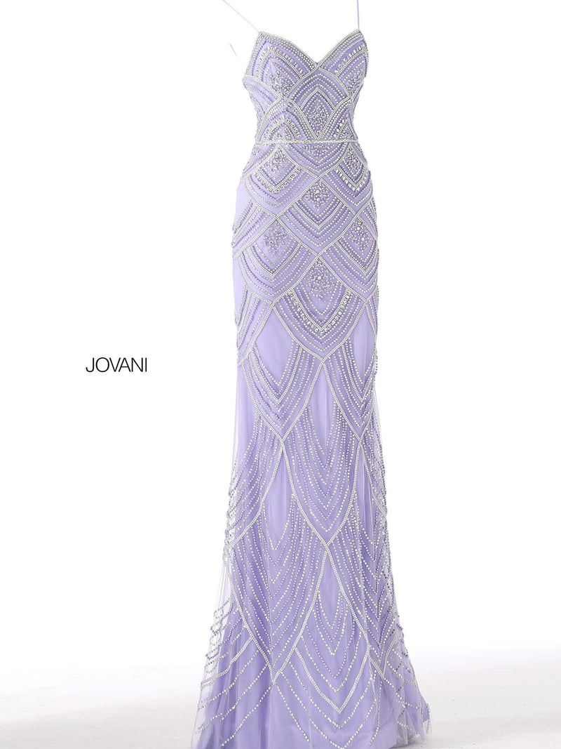 JOVANI 60653 Scallop Motif Beaded Sheath Dress - CYC Boutique