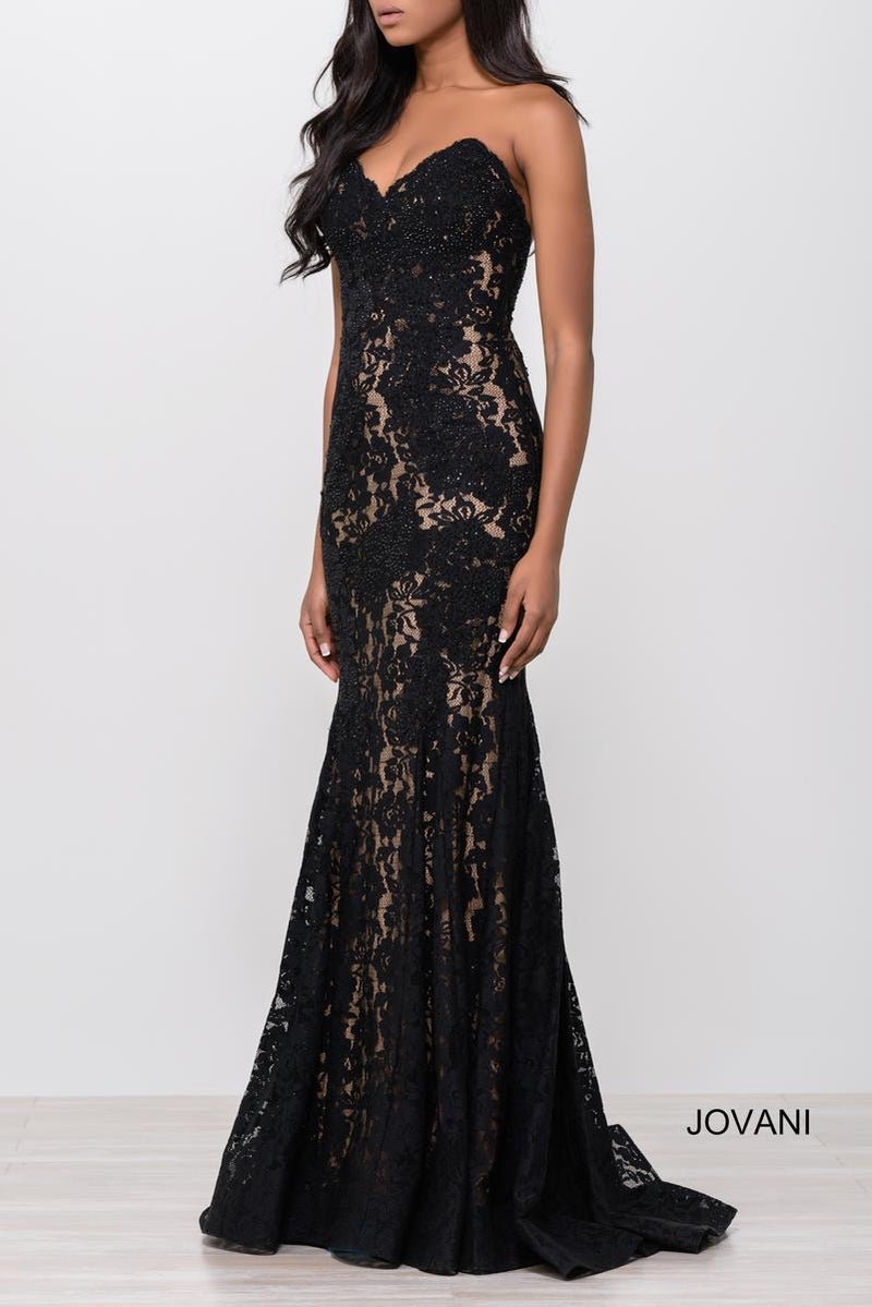 JOVANI 37334 Strapless Lace Gown - CYC Boutique