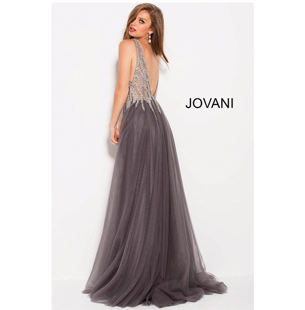 JOVANI 54873 Embellished V-Neck Dress - CYC Boutique