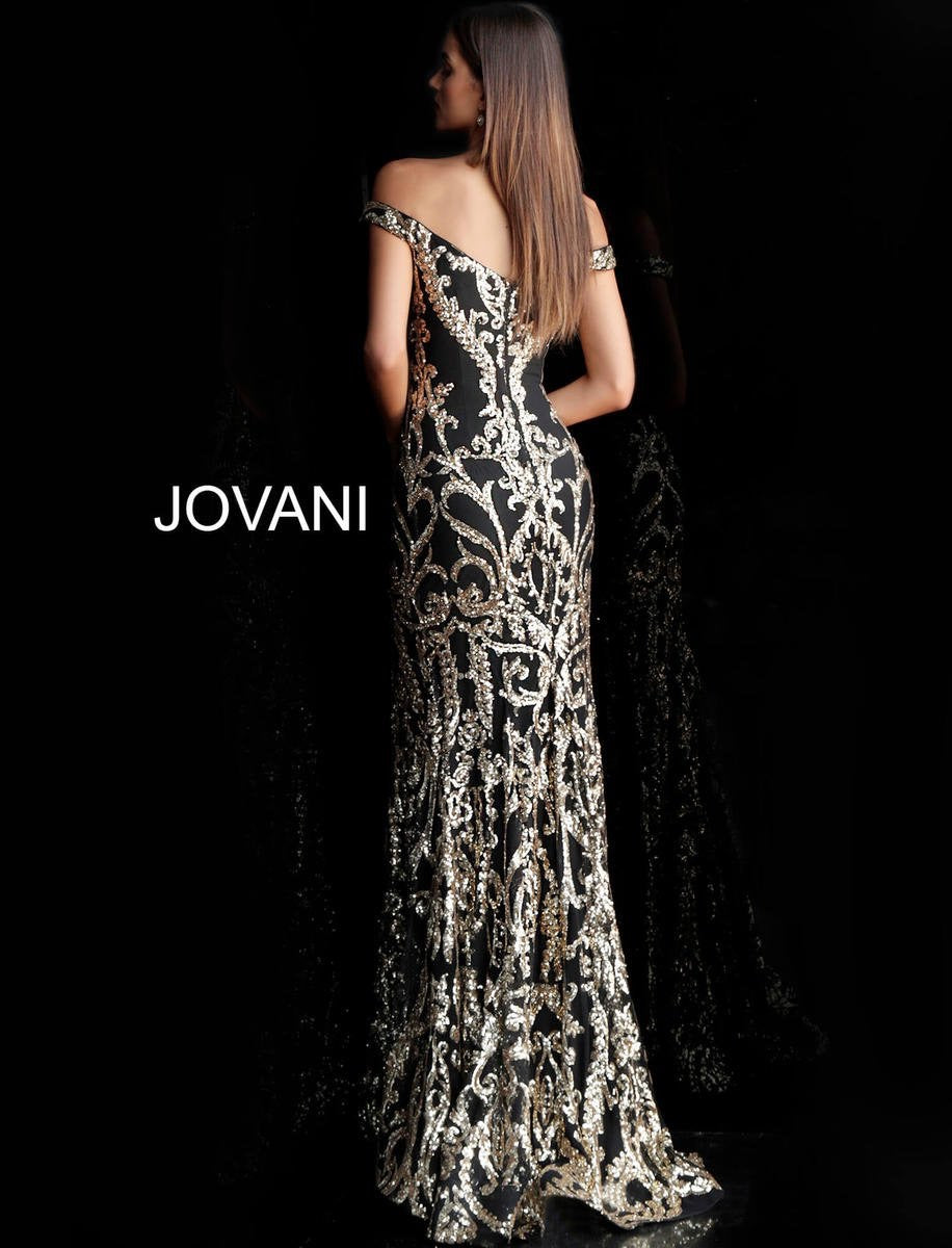 JOVANI 63349 Metallic Sequined Dress - CYC Boutique