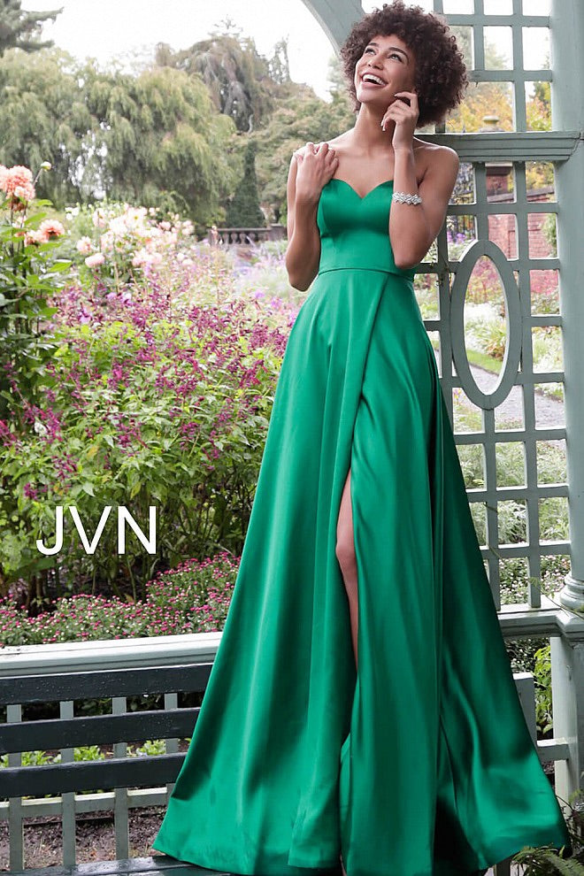 JOVANI JVN67753 Strapless Sweetheart Satin Dress - CYC Boutique
