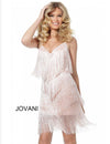 JOVANI 66768 V-Neck Fringe Cocktail Dress - CYC Boutique