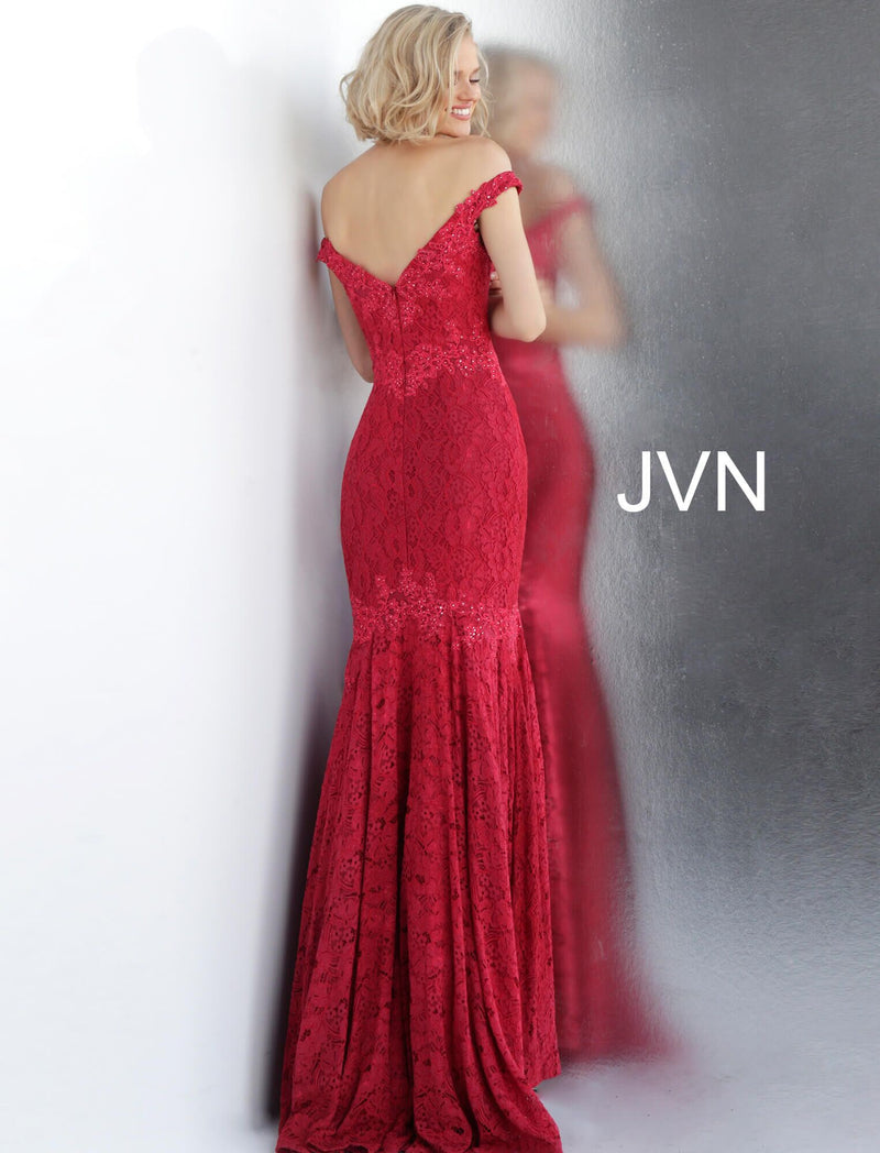 JVN by JOVANI Embellished Off the Shoulder Lace Dress - CYC Boutique