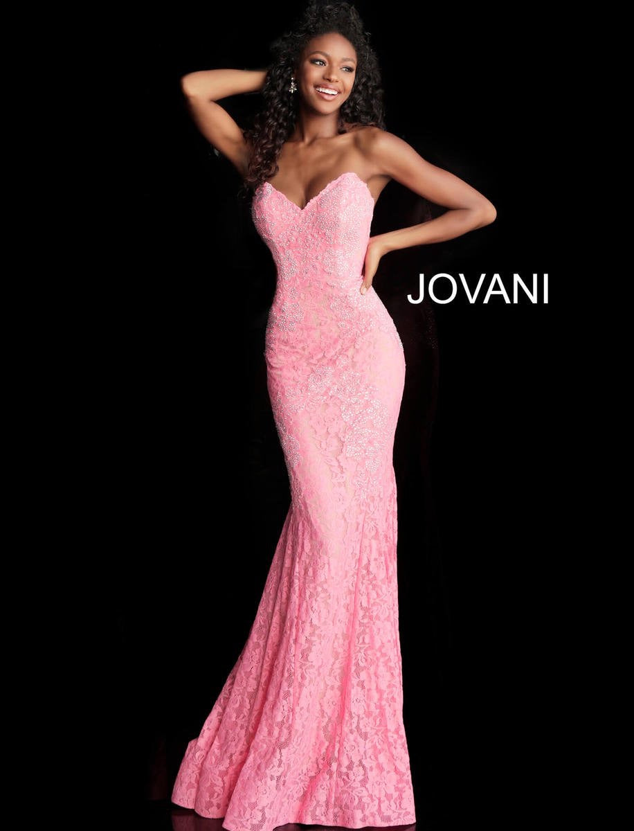 JOVANI 37334 Strapless Lace Gown - CYC Boutique