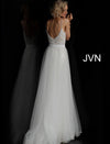 JVN55128 by JOVANI White Nude Beaded Evening Dress - CYC Boutique