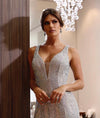 Lara 33615 Plunging V-Neck Crystalline Gown - CYC Boutique