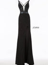 JOVANI 60404 Embellished Deep V-Neck Dress - CYC Boutique